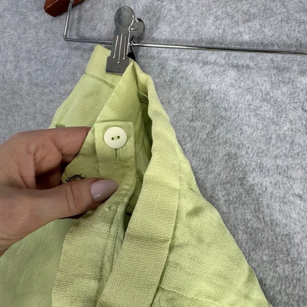Talbots Petites Irish Linen Trousers Size 2P Light‎ Green Lined Straight Leg VTG